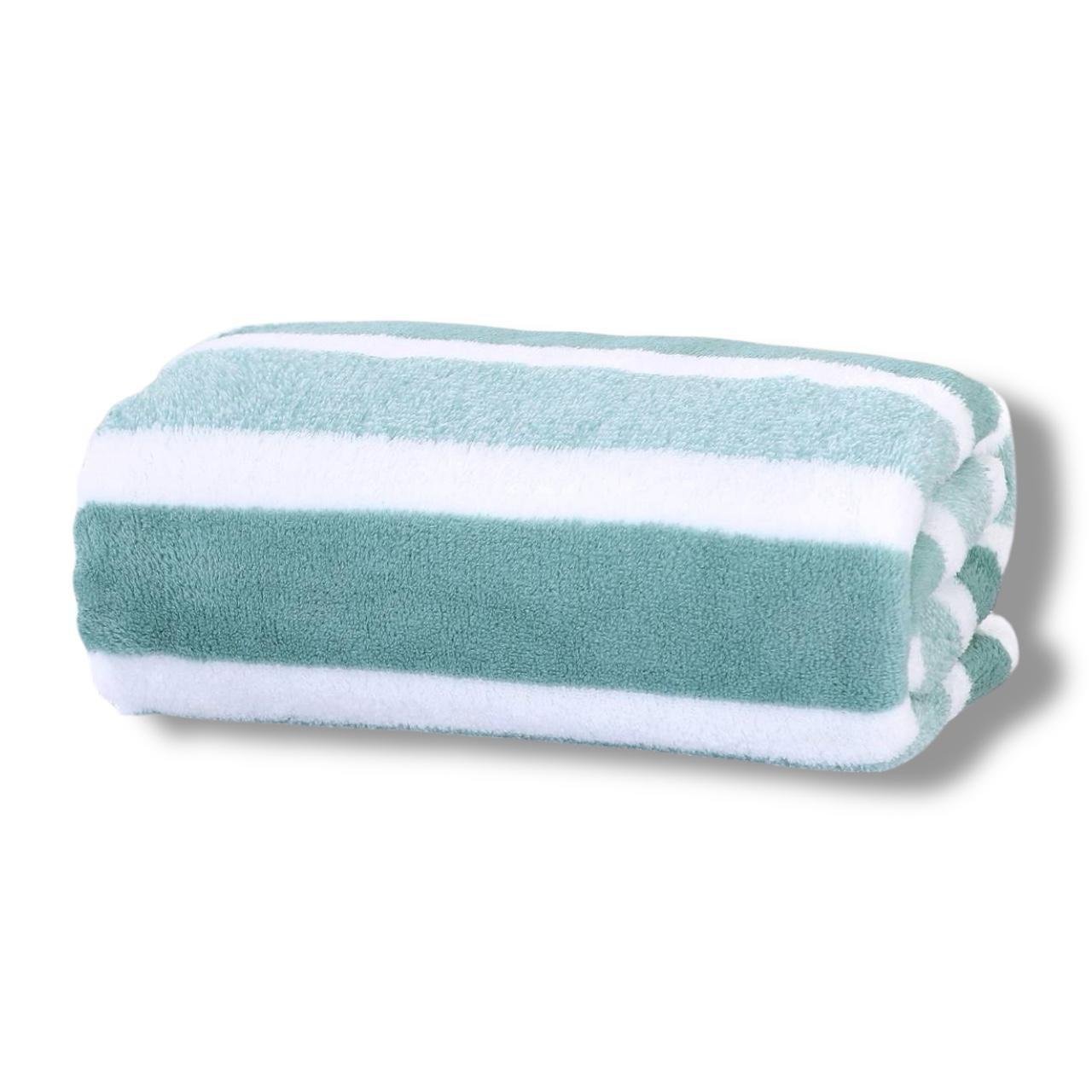 Рушник мікрофібра Malloory Home 80x160 см Біло-бірюзовий (66322-2)