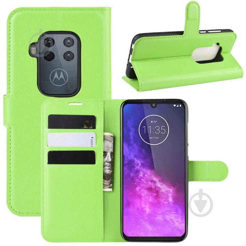 Чехол-книжка Litchie Wallet для Motorola One Zoom Green (hub_ogDo52931) - фото 2