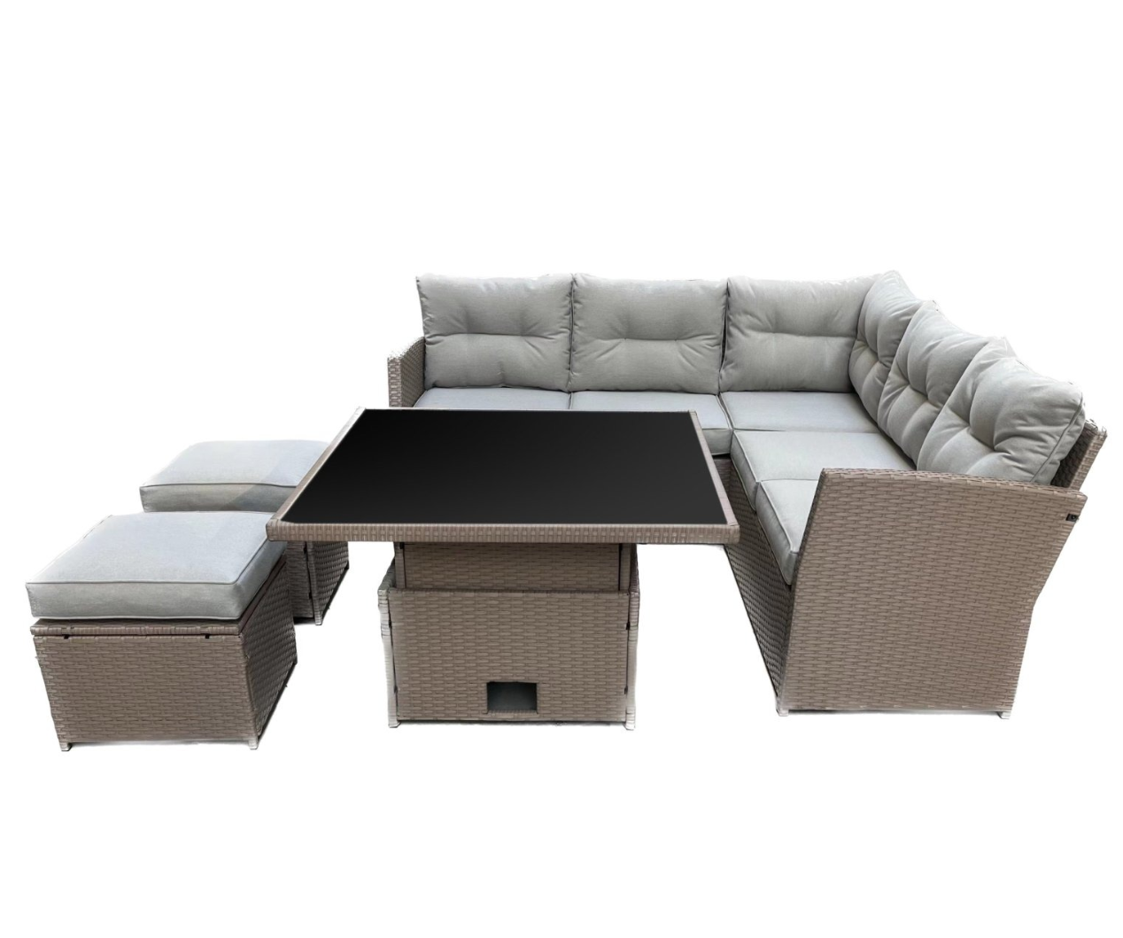 Комплект садових меблів GardenLine ABI8205 Marinne II стіл/диван/2 пуфа Коричневий