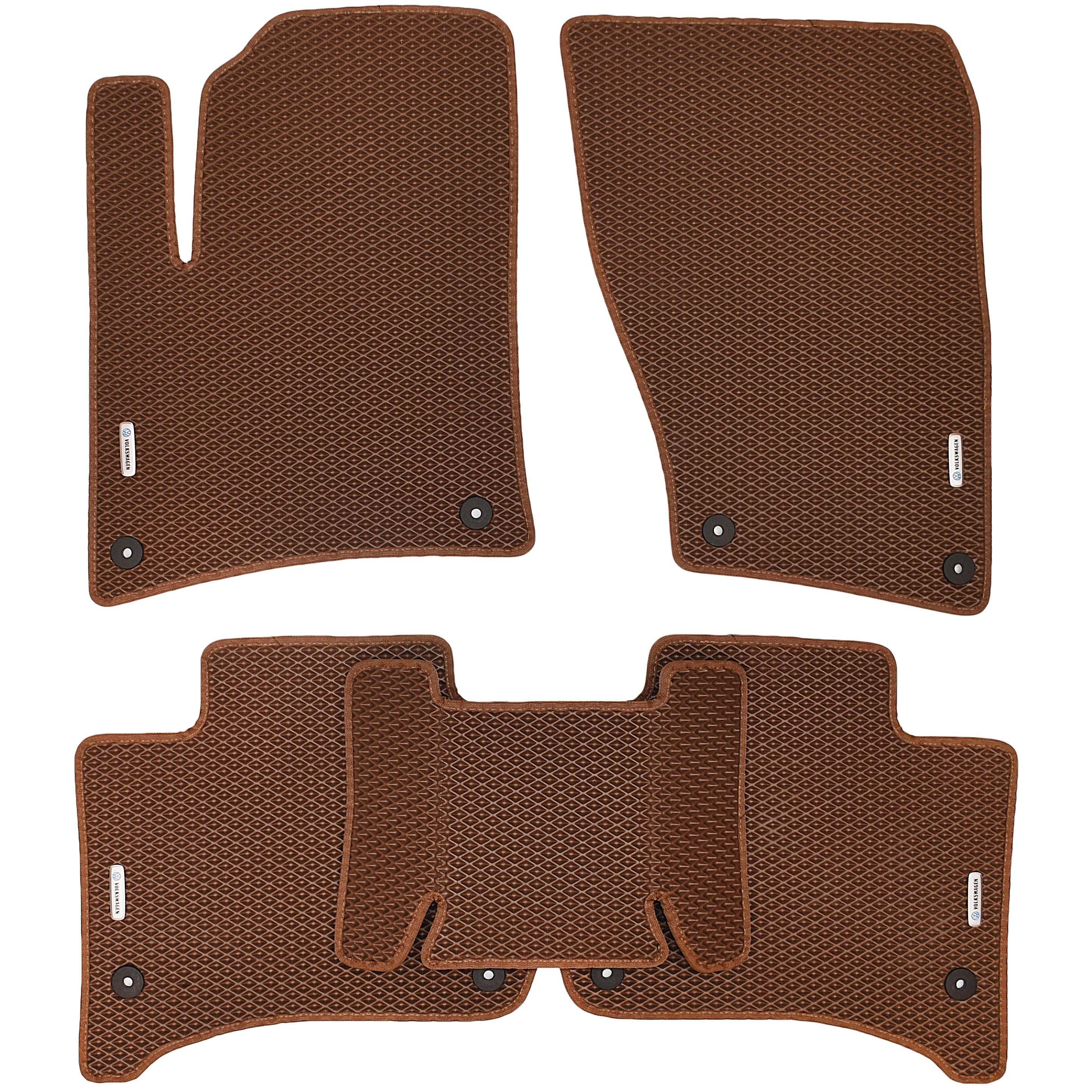 Коврики в салон для Volkswagen Touareg '10-18 EVA 4 шильдика Коричневый (205119)