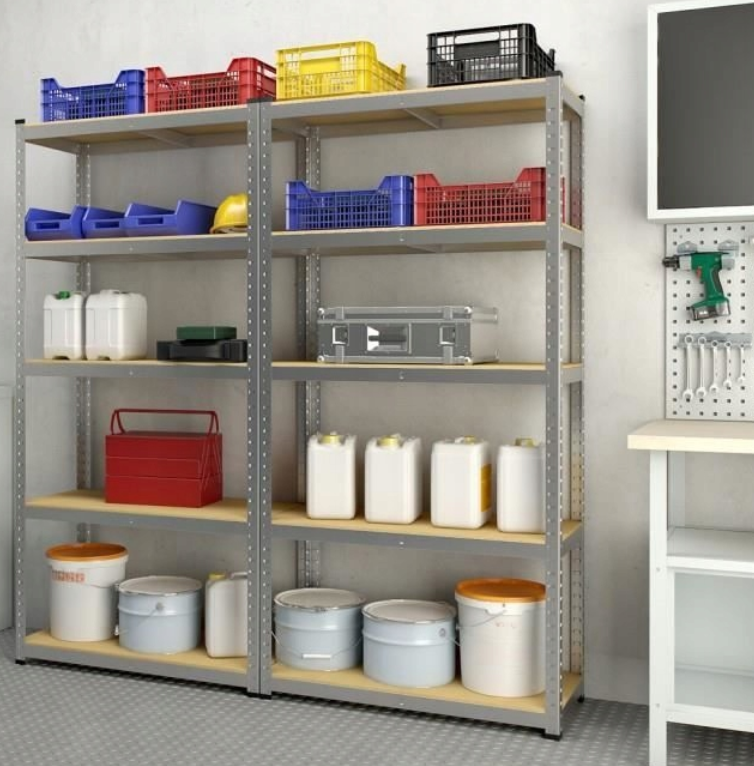 Стеллаж металлический 180х90х40 см 5 полок/до 175 кг на полку Серый (GWI0878) - фото 9