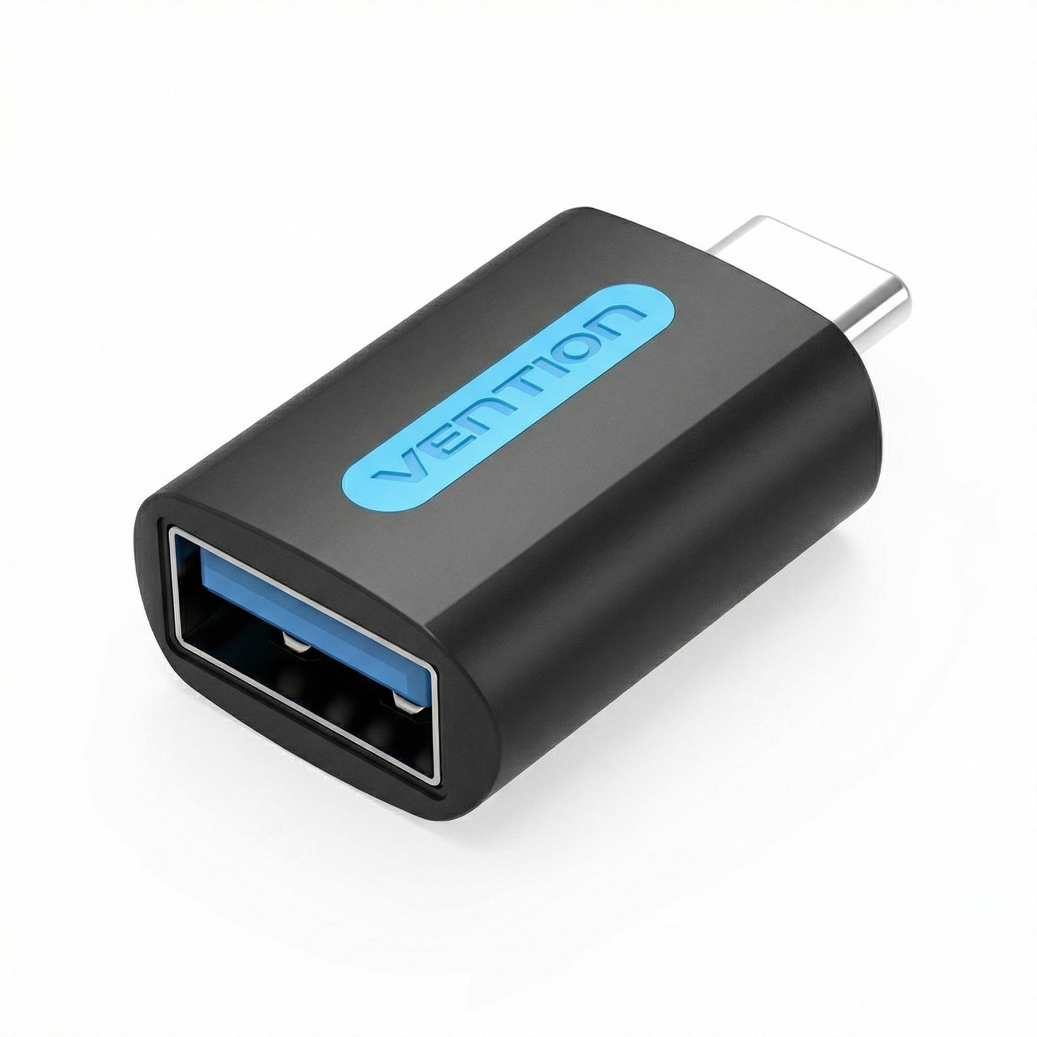 Адаптер USB-C на USB 3.0 Vention OTG/5 Гбит/с 3А Черный (CDUB0)