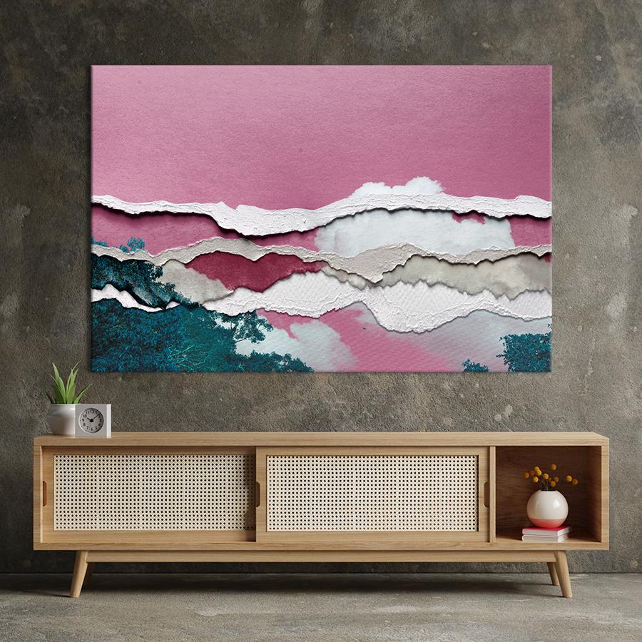 Настенний декор Розовая рваная абстракция 51x34 см (2017-1)