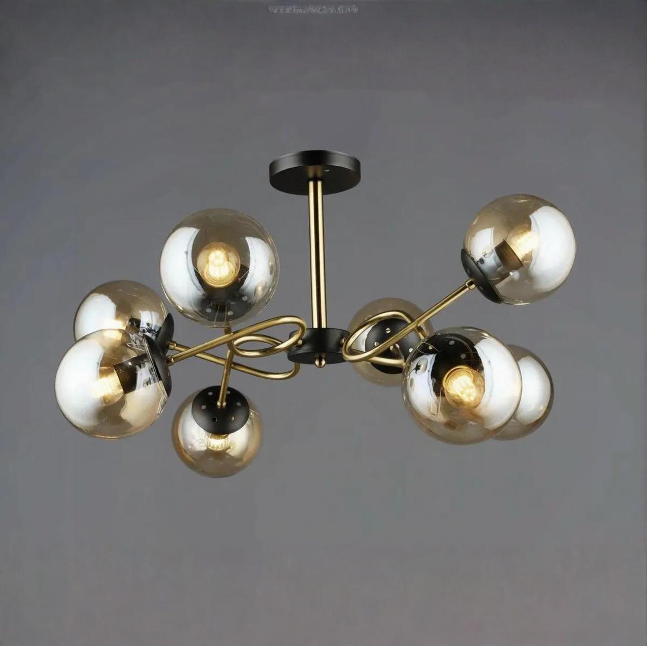 Люстра Valeso на восемь сферических плафонов под лампу Е27 Черный/Медный (A4419/8)