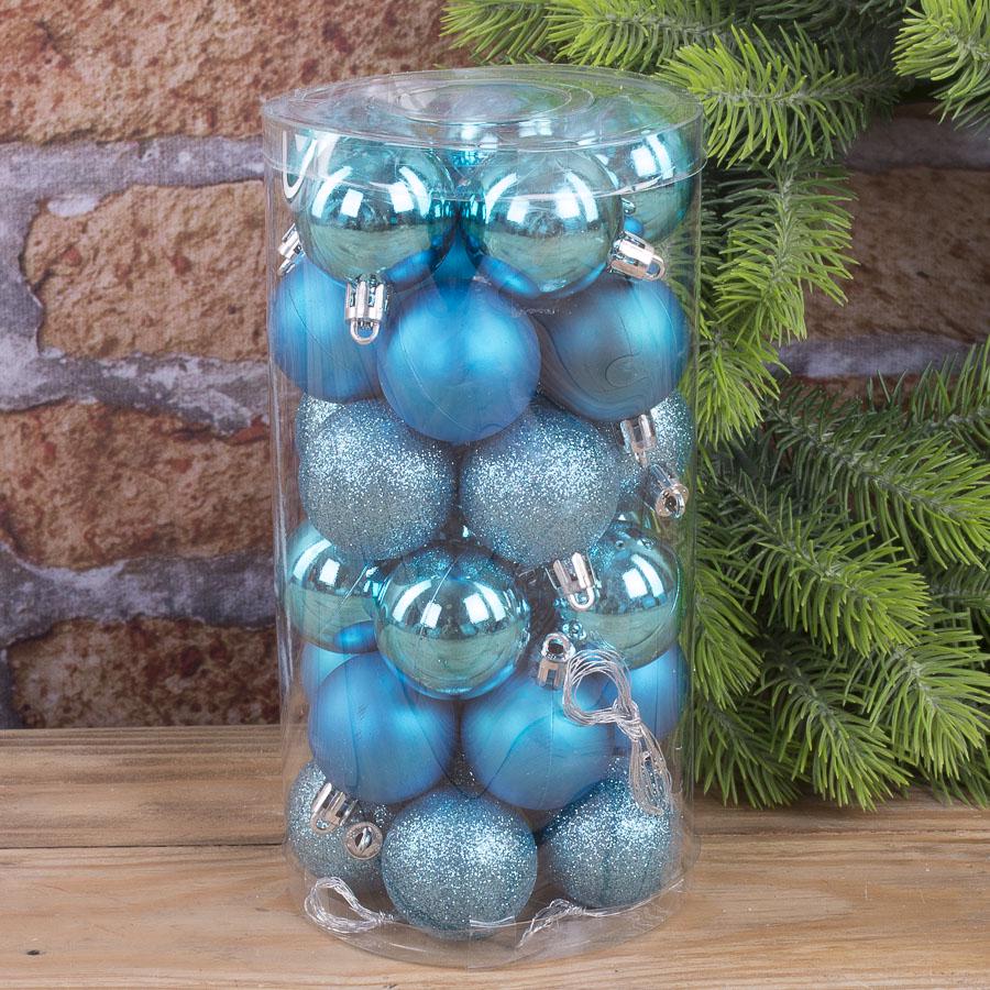Набор елочных шариков 4 см 30 шт. Blue (1066-7)