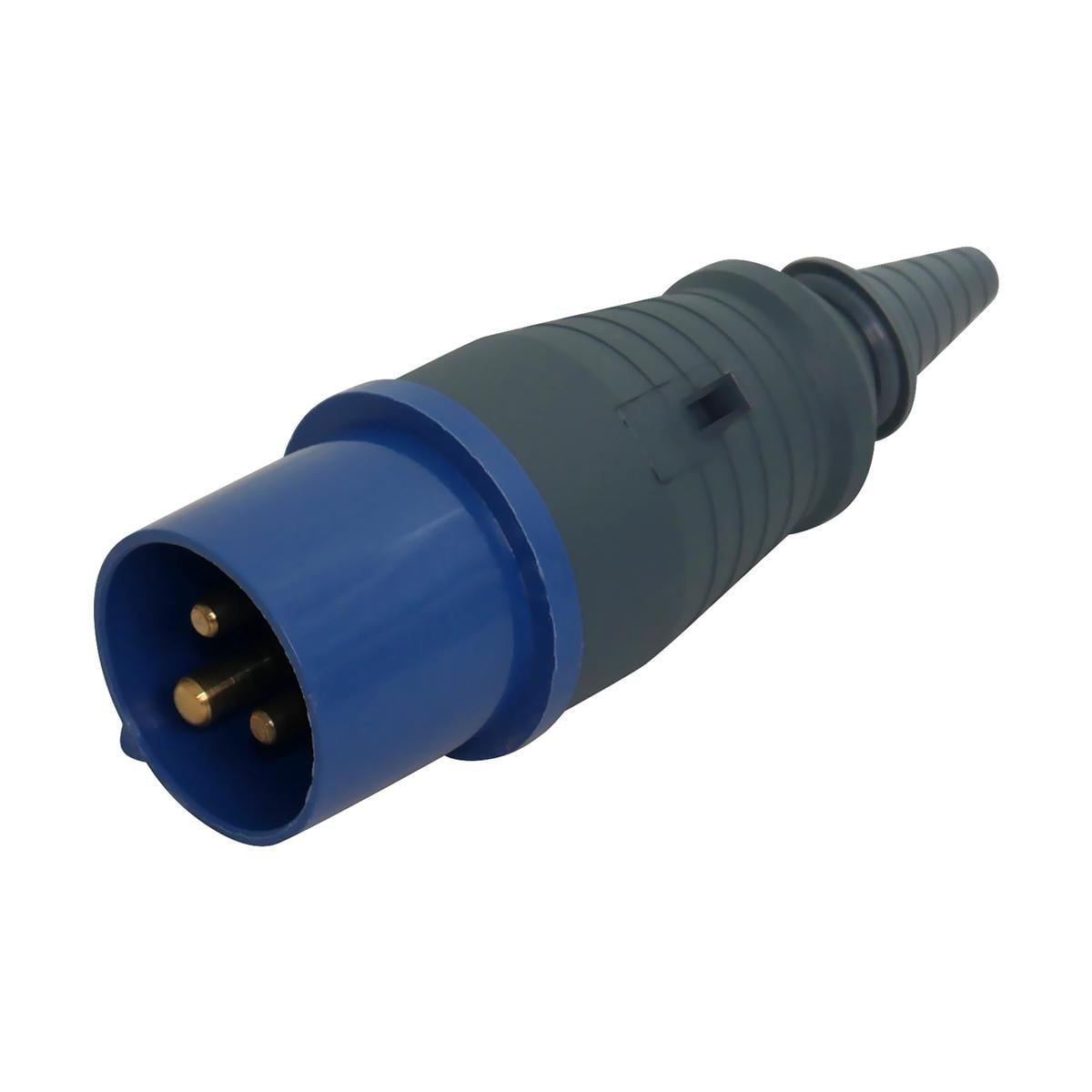Силовая вилка UEC 2P+PE 16А 230V переносная IP44 Синий (HPC-P013-016-3-IP44-U)