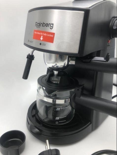 Кофеварка рожковая Espresso Rainberg RB-8111 с капучинатором современная на одну группу - фото 4 Кофеварка рожковая Espresso Rainberg RB-8111 с капучинатором современная на одну группу - фото 4