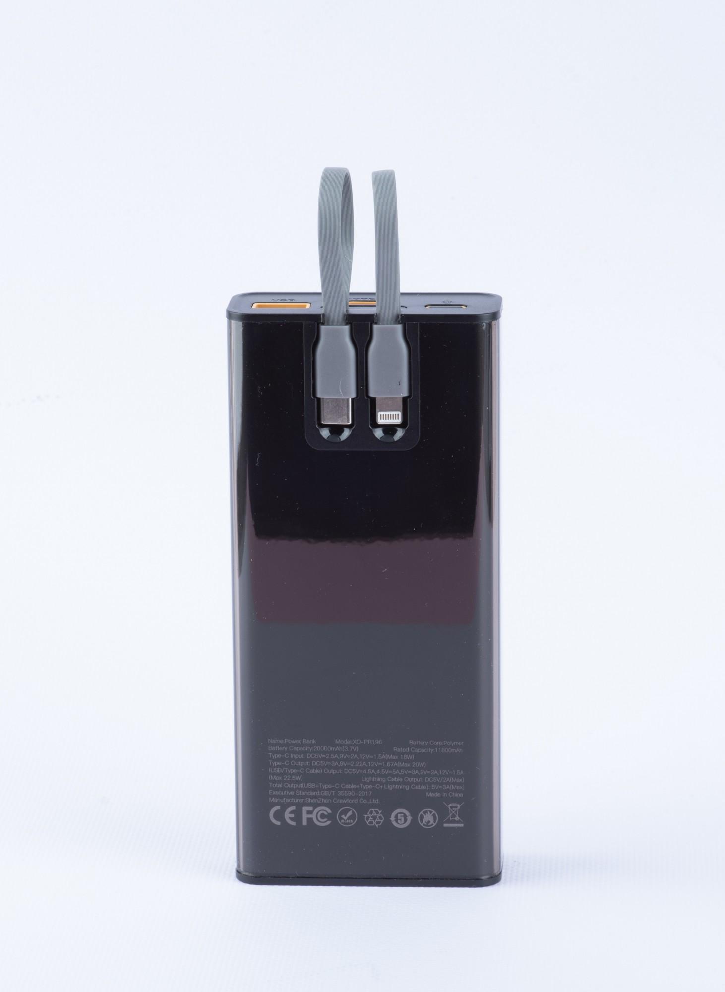 Повербанк XO PR196 PD20W + QC22,5W 20000 mAh Brown (364207779) - фото 3