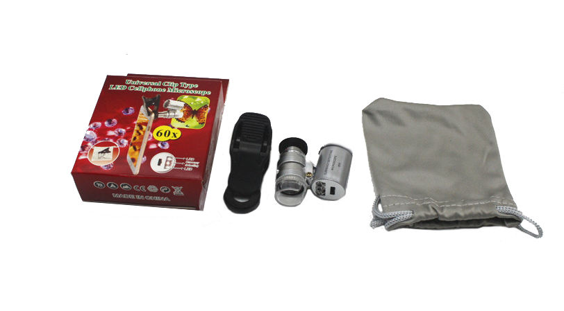 Мікроскоп на телефон 9882-W2 зі збільшенням 60x та LED підсвічуванням (30069930) Мікроскоп на телефон 9882-W2 зі збільшенням 60x та LED підсвічуванням (30069930)