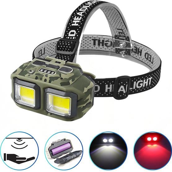 Фонарь налобный HX-816 SR Type-C c сенсором/красный и Белый свет (2749613314) - фото 9