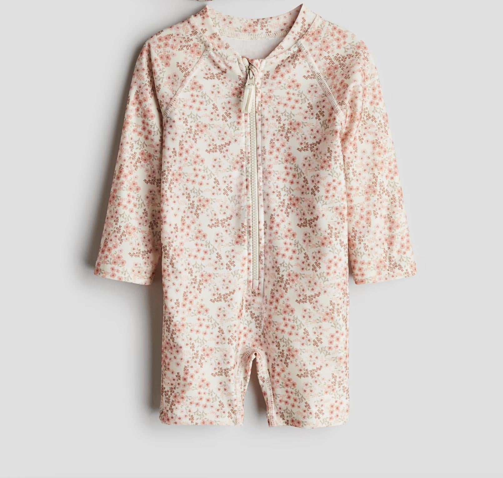 Купальный комбинезон H&M Цветы 1119318 86-92 см Розовый