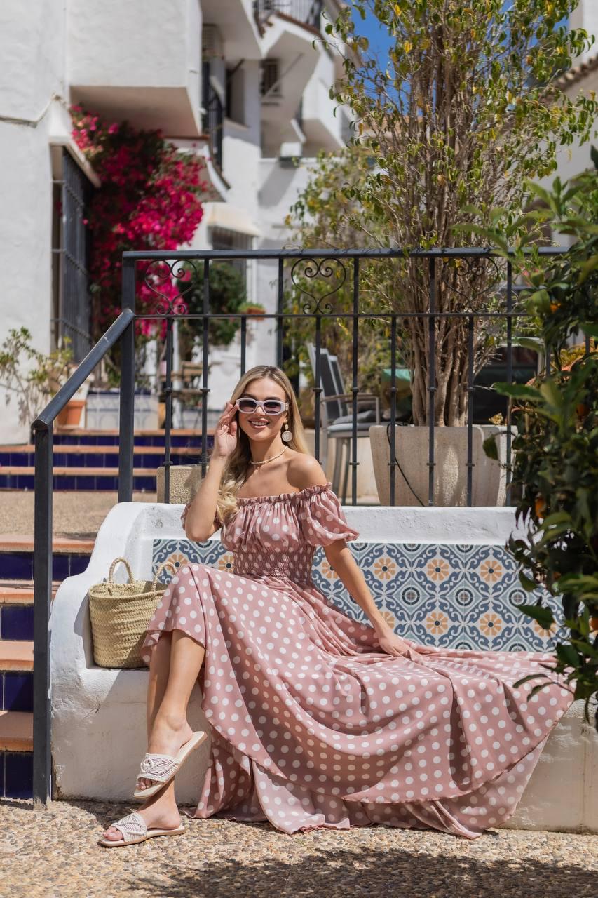 Платье женское софт в горошек р. 42-48 Розовый (Р5041-В36/Д) - фото 5 Платье женское софт в горошек р. 42-48 Розовый (Р5041-В36/Д) - фото 5