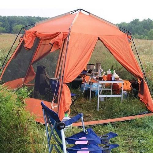 Туристическая беседка-палатка Tramp Lite Mosquito 4,3х3,7х2,25 м Оранжевый - фото 8