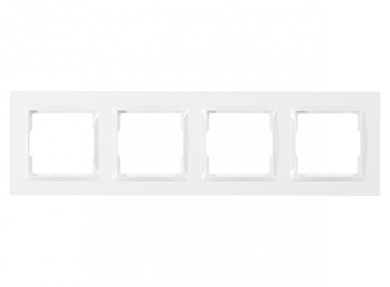 Рамка чотиримісна горизонтальна Luxel JAZZ 9024 Білий (00000038440)