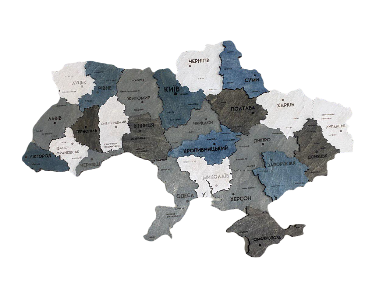 Карта України багатошарова 3D Loft 90х60 см