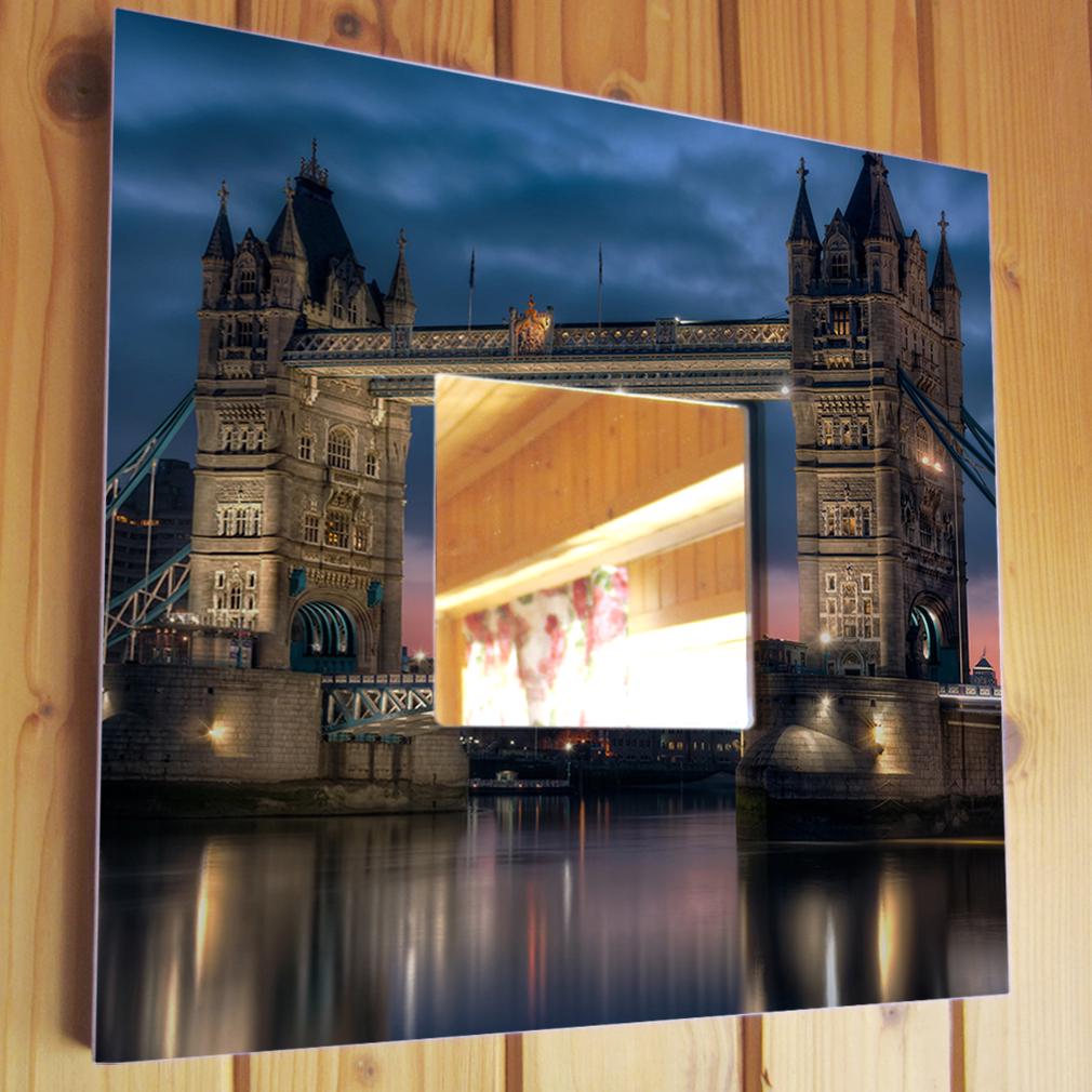 Дзеркало декоративне із зображенням Нічний Лондон 260х260 мм (M03037)