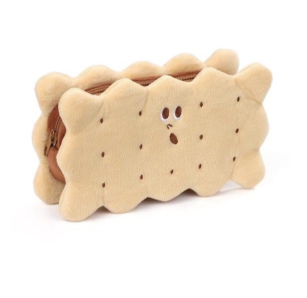 Пенал школьный Mr.Cookies Печенье Крекер плюшевый Бежевый (2450023388)