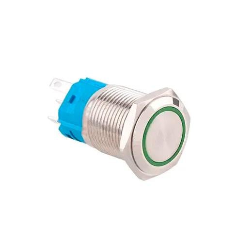Кнопка фиксированная 22K-P11DZ 9-24В LED 5pin 22 мм Зеленый (805934)