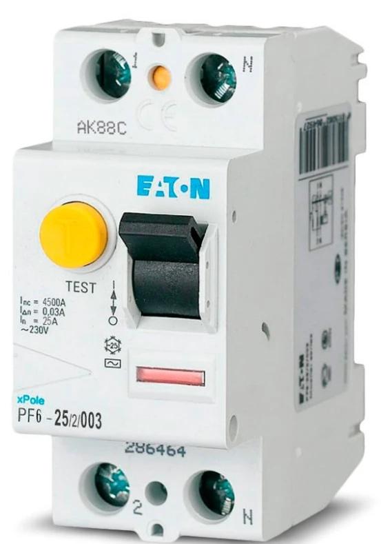 Устройство защитного отключения Eaton PF6-25/2/003 2P 25 А 30 мА тип AC (286492)