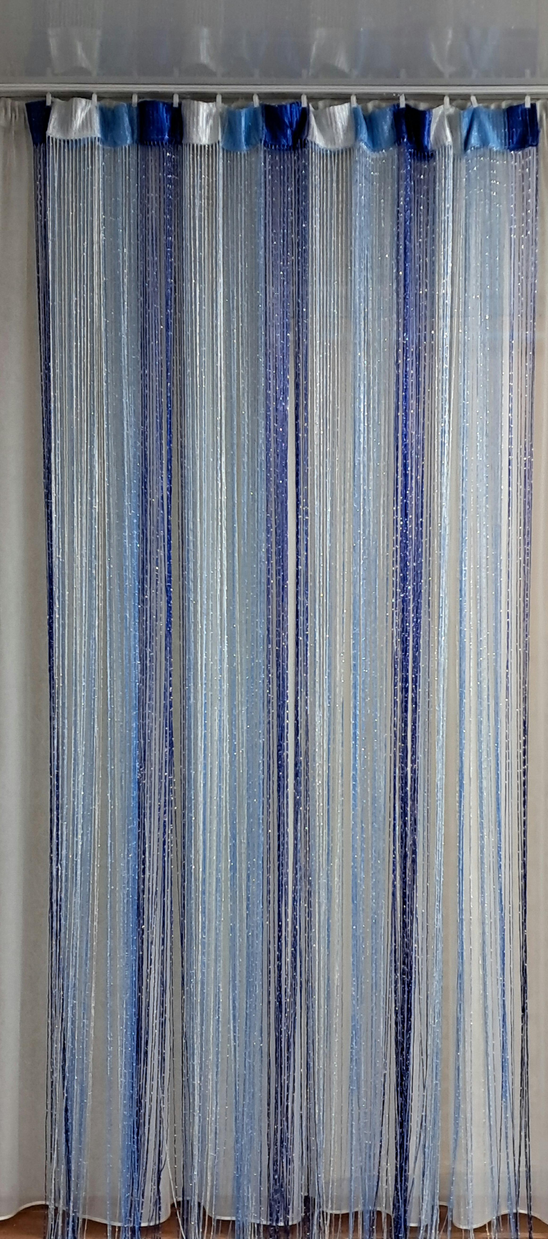 Шторы-нити с люрексом 300х300 см Синий/Белый/Голубой - фото 2 Шторы-нити с люрексом 300х300 см Синий/Белый/Голубой - фото 2