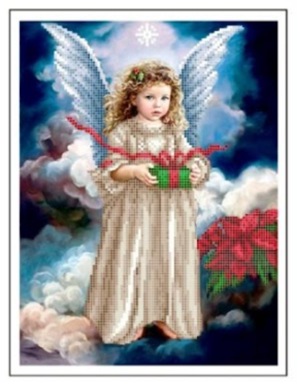 Схема для вышивки бисером Золота Подкова Ангел с подарком (ЗПА-006) Схема для вышивки бисером Золота Подкова Ангел с подарком (ЗПА-006)