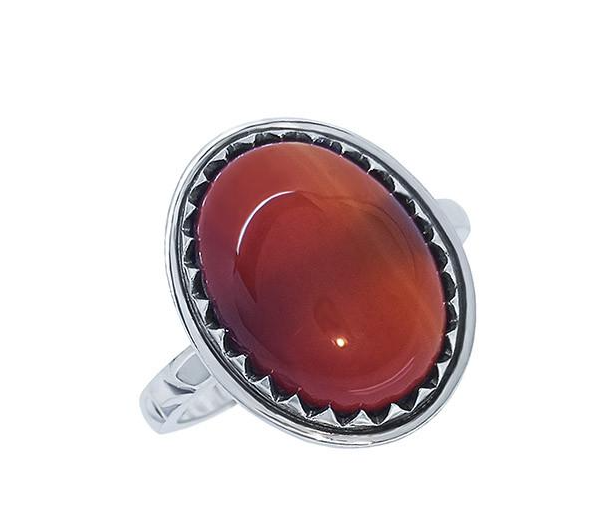 Серебряное кольцо с природным сердоликом (165-01)