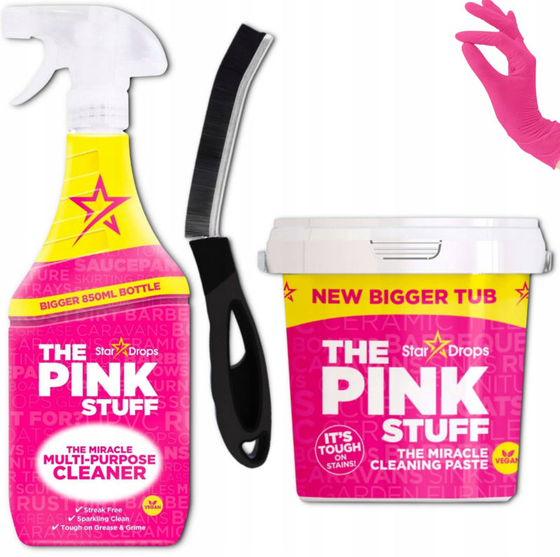 Набор для уборки The Pink Stuff универсальная паста/универсальное средство уборки/щетка