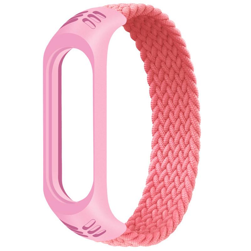 Монобраслет тканинний Braided Solo Loop для Xiaomi Mi Band 3/4/5/6 L Рожевий (00000044152_3)