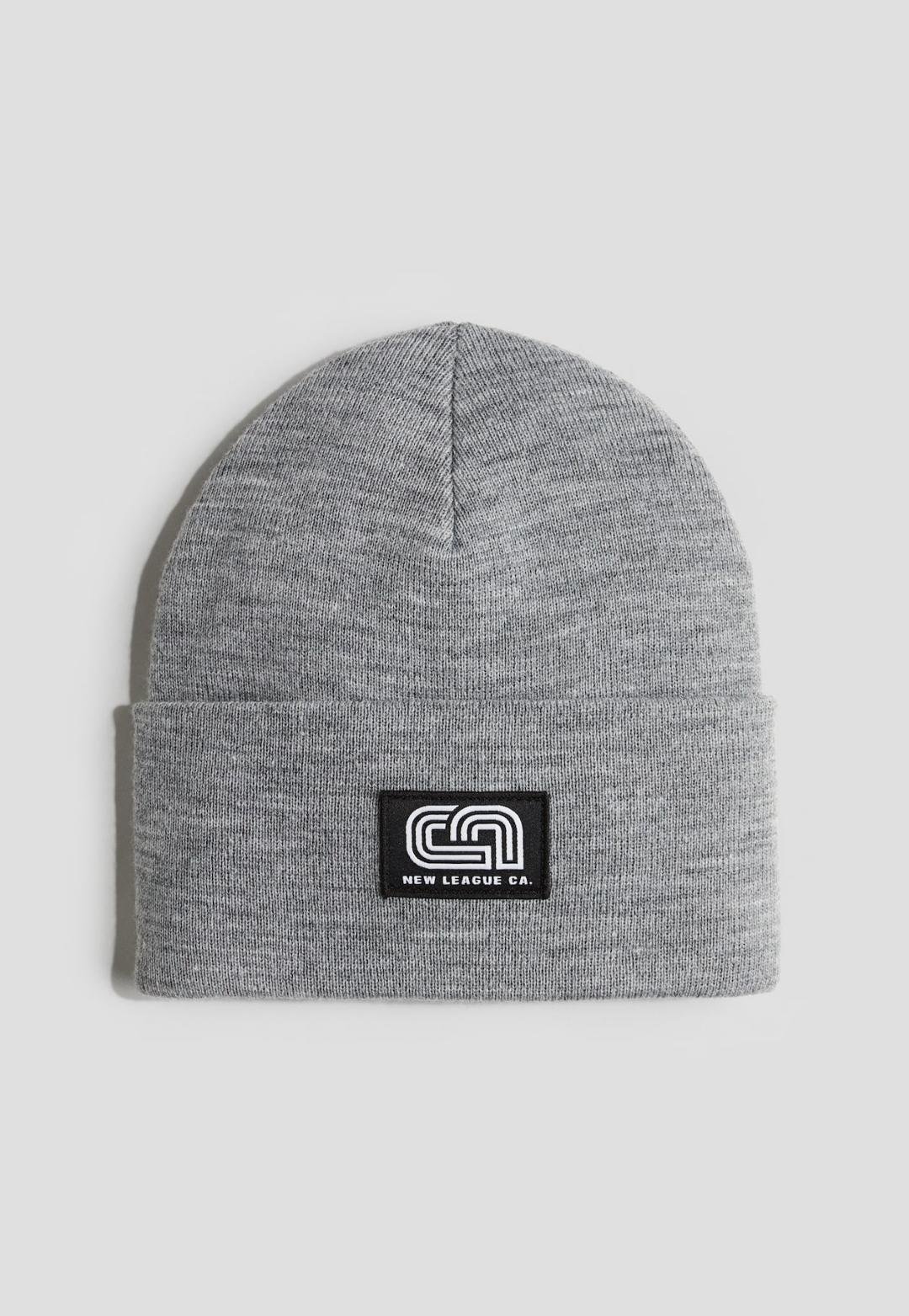 Шапка-бини детская вязаная демисезонная H&M 53-56 см Серый меланж (26012206)