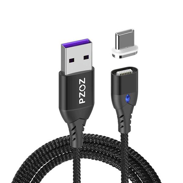 Кабель магнитный PZOZ Type-C 5А с наконечником 1 м Черный