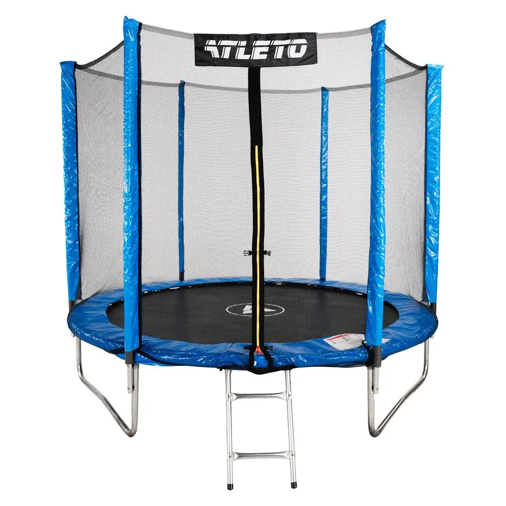 Батут дитячий з сіткою/драбинкою та м'ячик 183 см Atleto Синій (42400454)