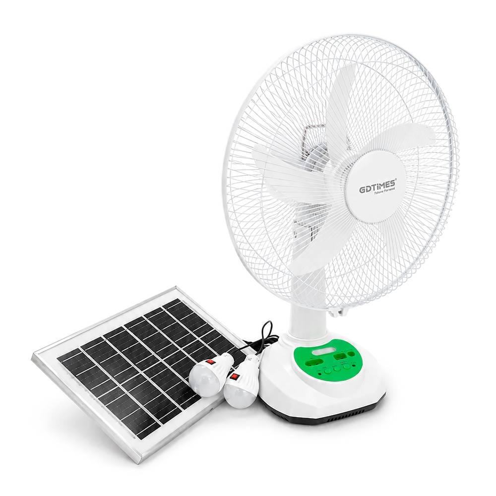 Вентилятор GDTIMES GD 8069LI-14 14" Solar+ вбудований акумулятор 2хUSB лампочки Box