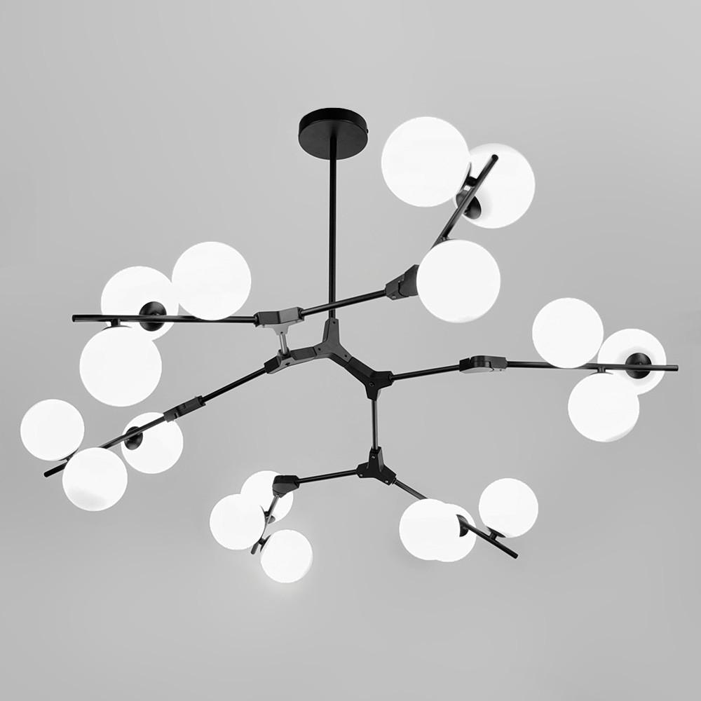 Люстра з 18 білими плафонами Ø110 см Чорний (BM 64/18 BK/WT) - фото 2