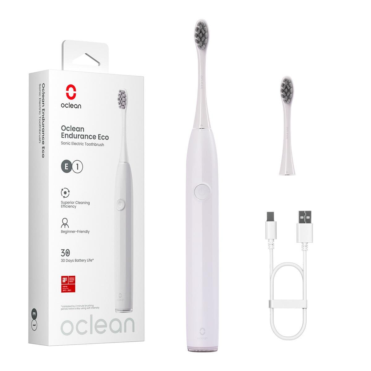 Електрична зубна щітка Oclean Endurance Eco White (00-00087125) Електрична зубна щітка Oclean Endurance Eco White (00-00087125)