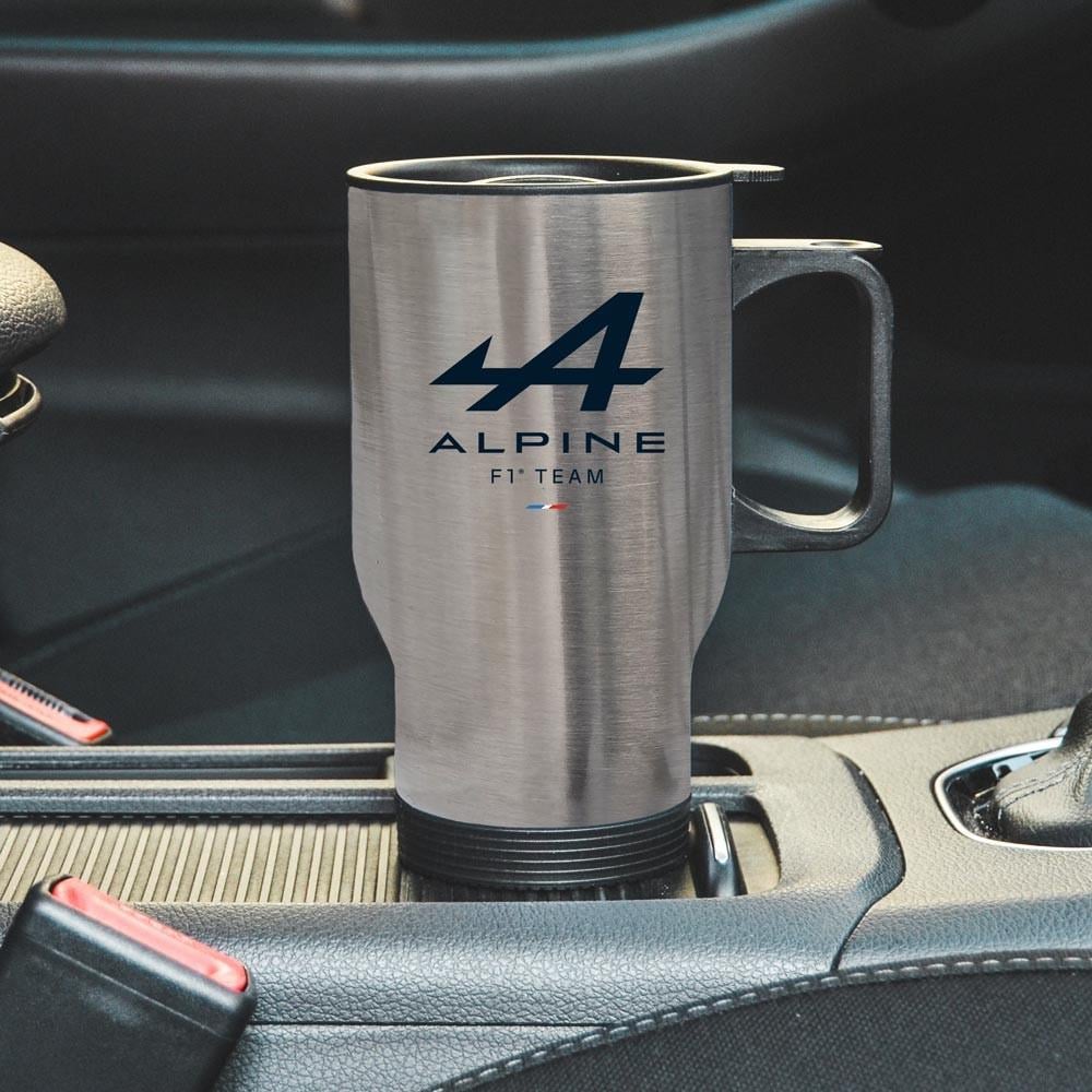 Термокухоль автомобільний з логотипом Alpine F1 Team 450 мл Сріблястий