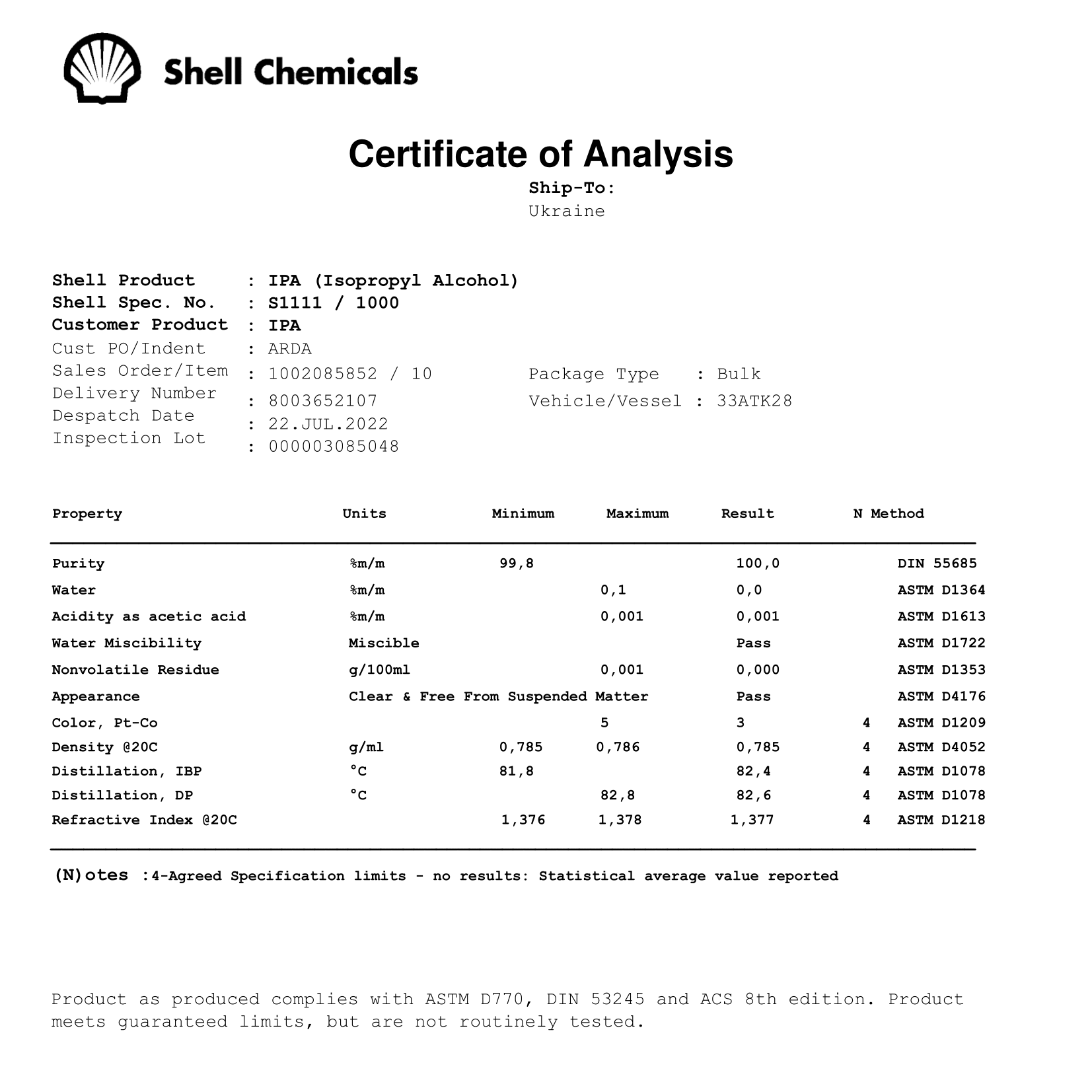 Ізопропіловий спирт абсолютований ізопропанол Shell Chemical 99,9% 1 л (ISO-1LPRO) - фото 2