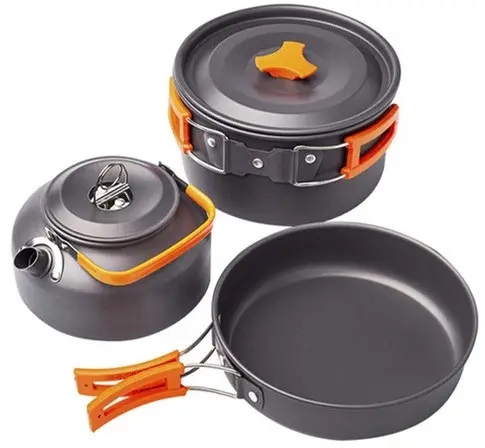 Набір туристичного посуду Aluminum Camping Cookware Set сковорода чайник каструля (35973276)
