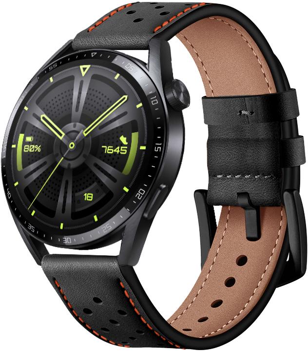 Ремешок кожаный Classico для Huawei Watch GT3 46 мм Black/Orange (26145-54)