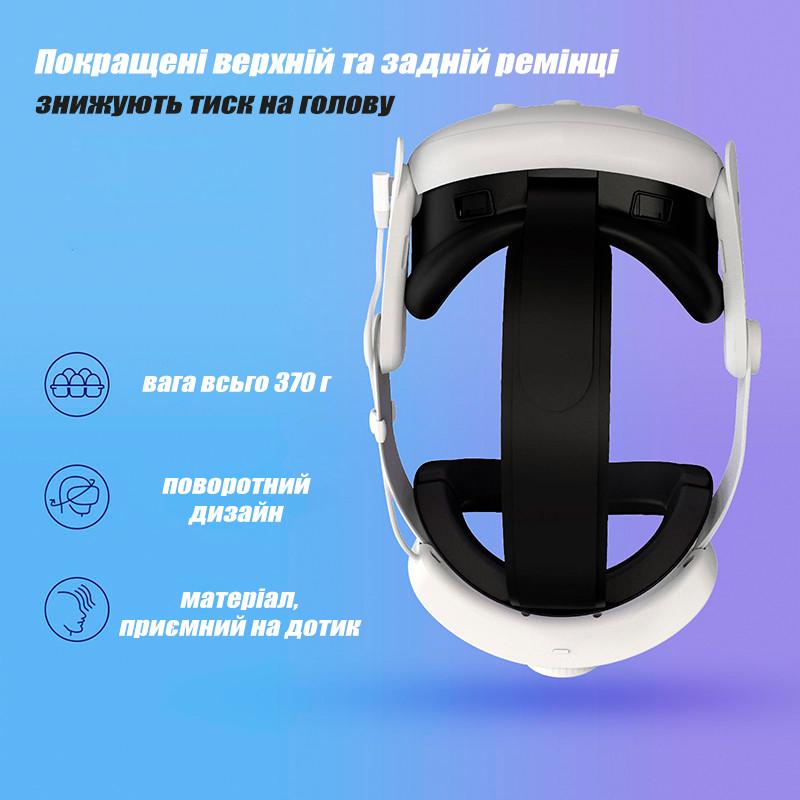 Крепление на голову Oculus Quest 3 RGB с аккумулятором 8000 mAh (19480574) - фото 4