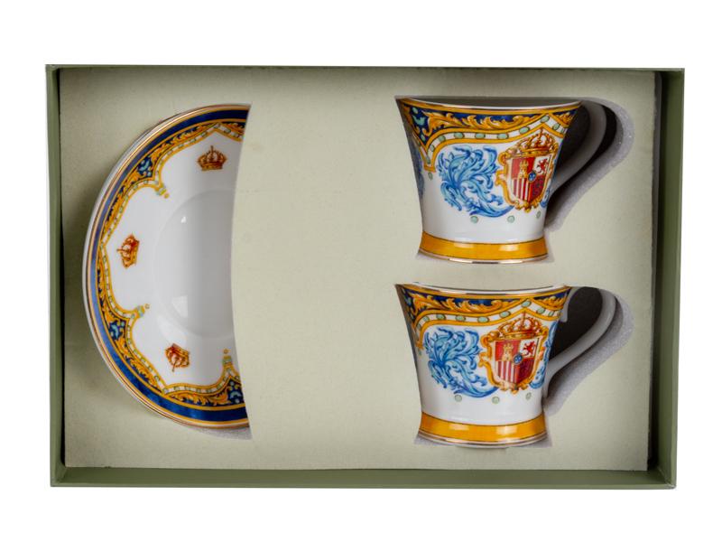 Набір кавових чашок порцелянових з блюдцем на 2 персони Lefard Геральдика 80 мл 925-079 - фото 2