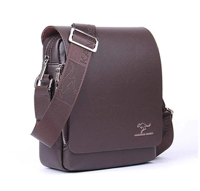 Мужская сумка Kangaroo Kingdom кожаная через плечо 25х23х9 см Коричневий - фото 6 Мужская сумка Kangaroo Kingdom кожаная через плечо 25х23х9 см Коричневий - фото 6