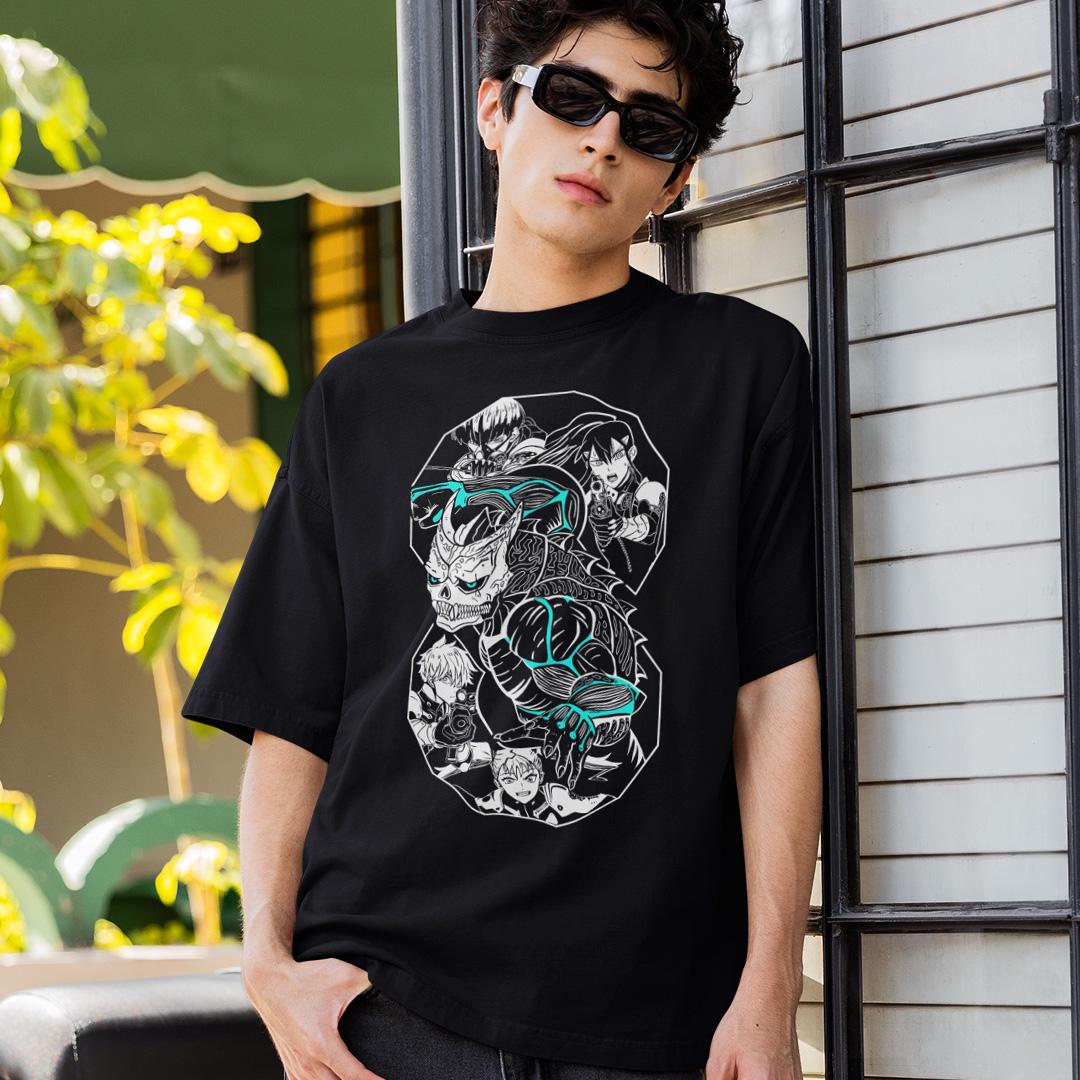 Футболка унисекс Kaiju No 8 Characters Logo 2XL Черный (0000022531)