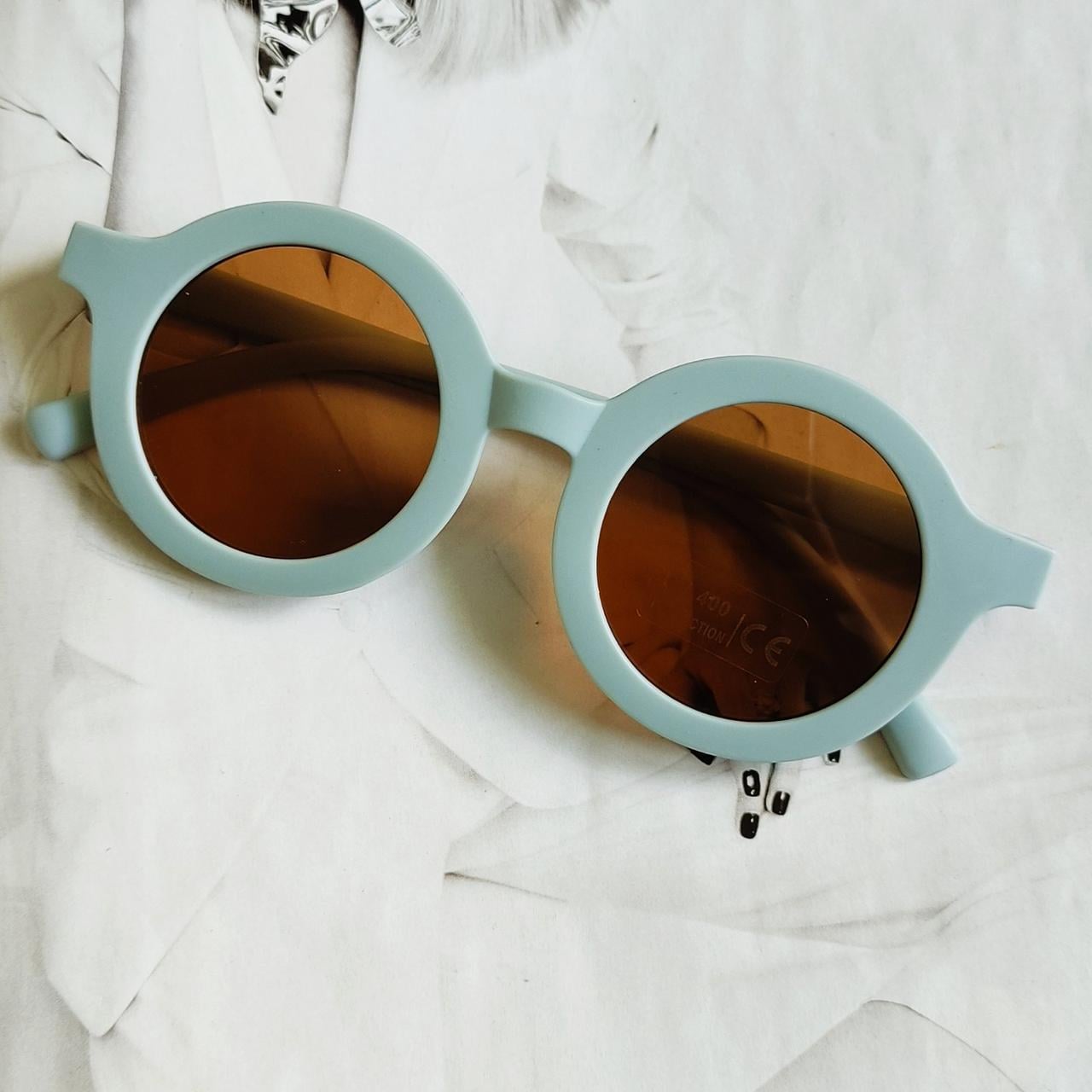 Очки детские круглые Голубой матовый