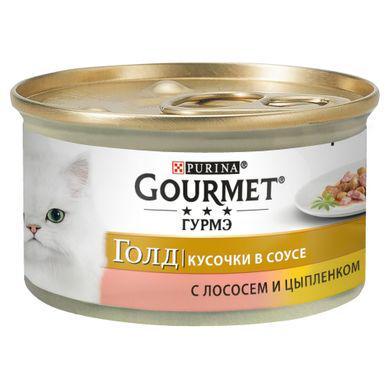 Влажный корм для кошек Gourmet Gold Pieces in Gravy Salmon & Chicken 85 г Лосось и курица