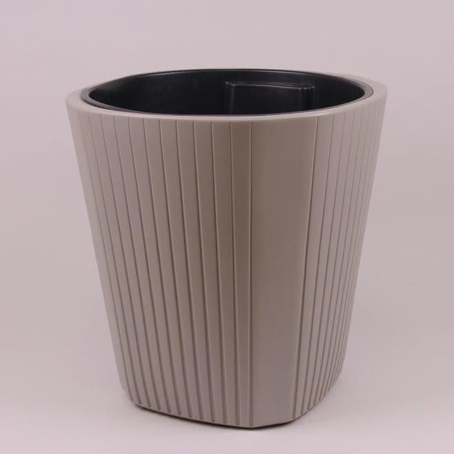 Горшок пластиковый Flora MUZA с вкладом Taupe 41 см Коричневый (81293)