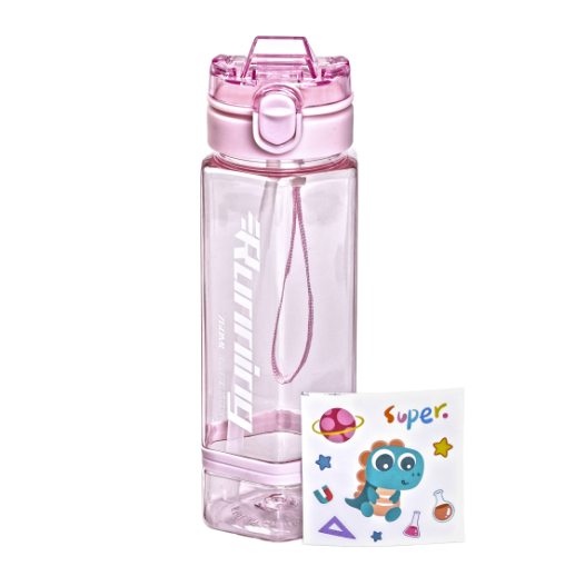 Бутылка для воды Running с ремешком 760 мл Розовый (HP-14-48P) - фото 2