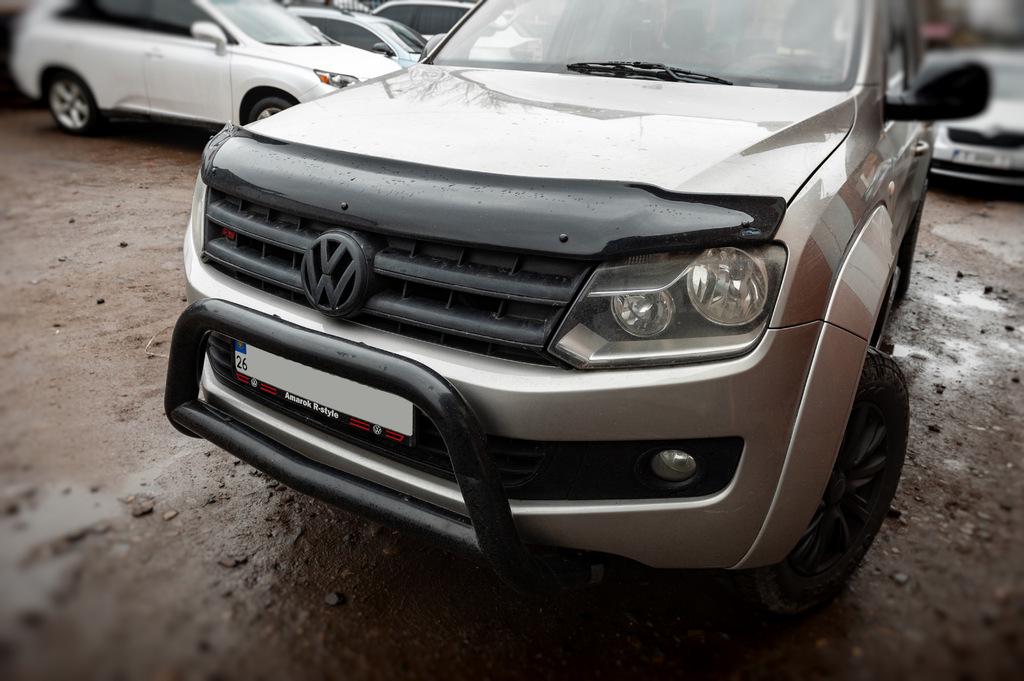 Дефлектор капота EuroCap для Volkswagen Amarok 2010-2022 гг. поликарбонат Черный