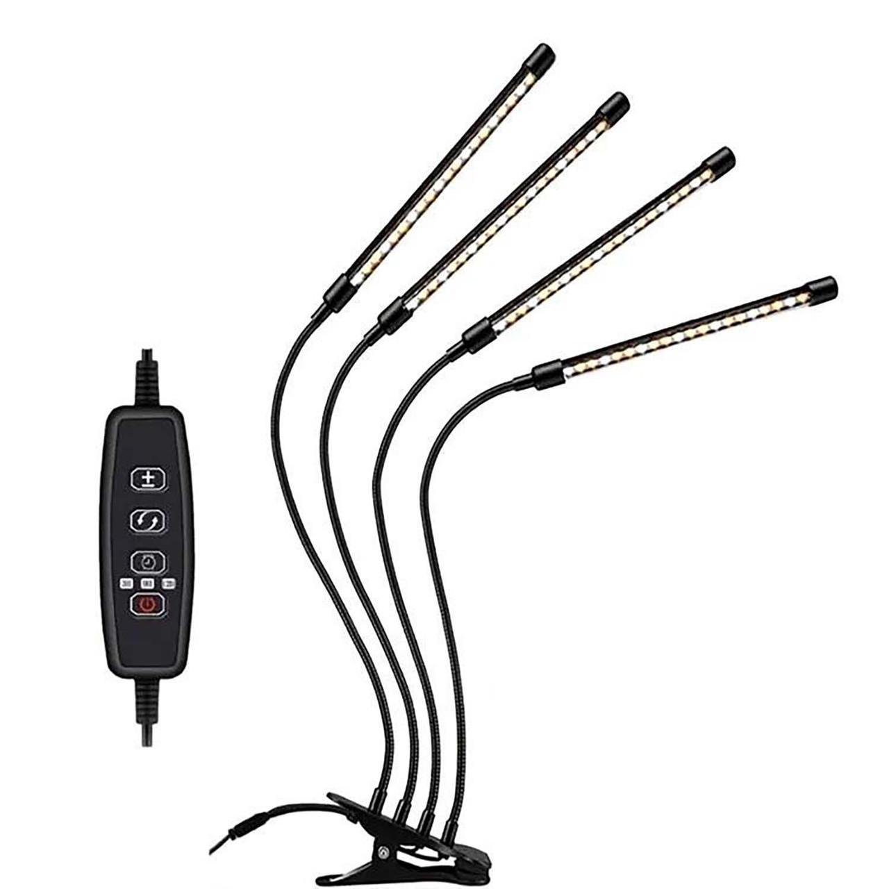 Ультрафиолетовая лампа для растений 4 лампы 40W USB таймер/прищепка/пульт Ультрафиолетовая лампа для растений 4 лампы 40W USB таймер/прищепка/пульт