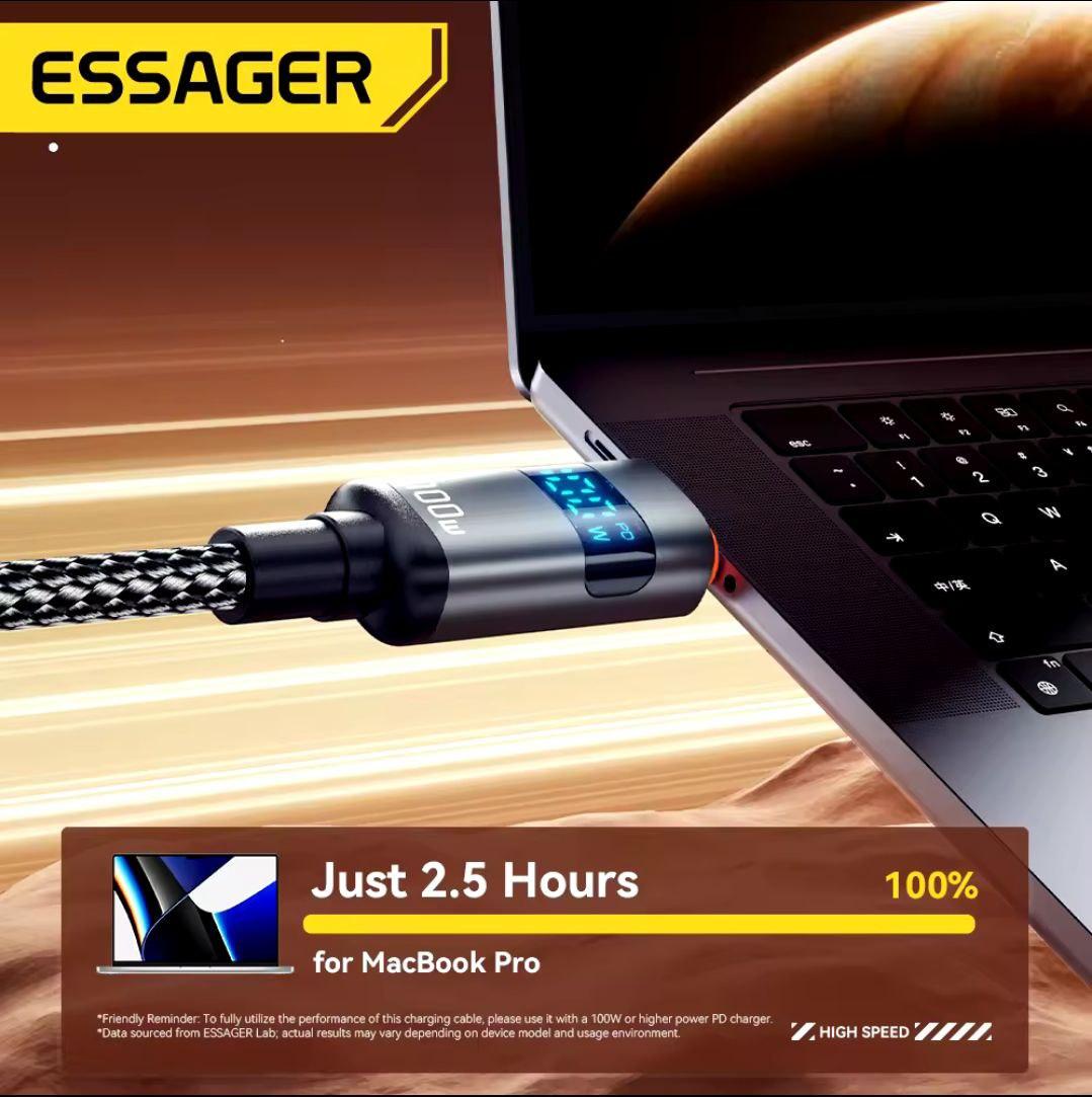 Кабель Essager Type-C PD 100w Fast Charge з дисплеєм 1 м (25397445) - фото 8 Кабель Essager Type-C PD 100w Fast Charge з дисплеєм 1 м (25397445) - фото 8
