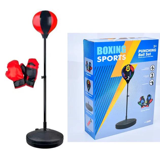 Набір дитячий груша 24 см/рукавички/22 см/насос та стійка 121 см (MR 1254-1) - фото 2 Набір дитячий груша 24 см/рукавички/22 см/насос та стійка 121 см (MR 1254-1) - фото 2